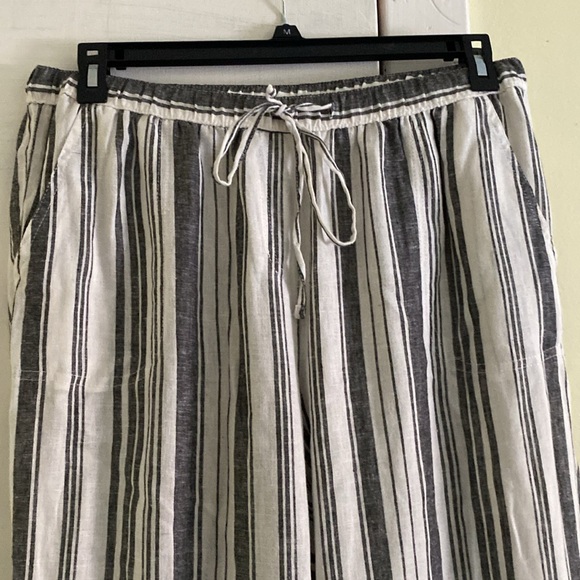 Land and Sea Linen Stretch Blend Wide Leg Pants Adjustable Stretch Waist - Picture 6 of 14